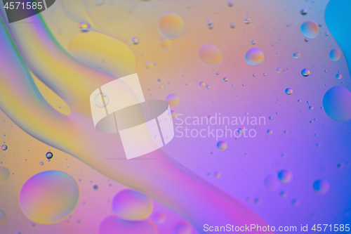 Image of Rainbow abstract defocused background picture made with oil, water and soap