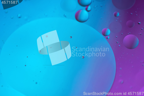 Image of Abstract defocused background picture made with oil, water and soap