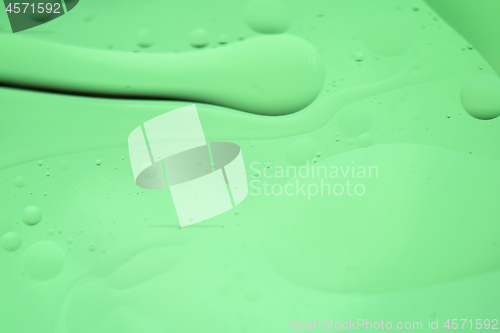 Image of Green mint abstract background picture made with oil, water and soap
