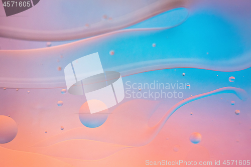 Image of Defocused pastel colored abstract background picture made with oil, water and soap