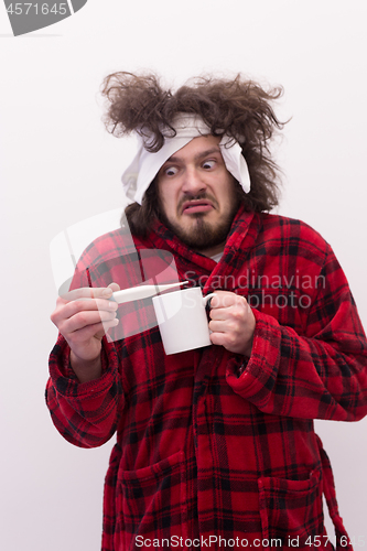 Image of Man with flu and fever