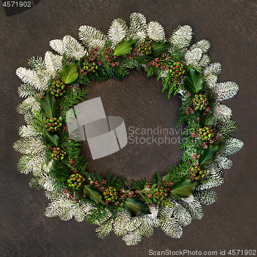 Image of Natural Winter and Christmas Wreath