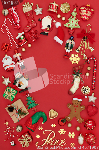 Image of Christmas Peace Background Border