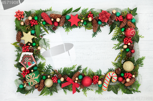 Image of Festive Christmas Background Border 