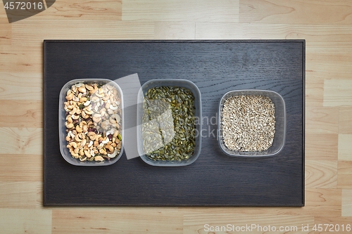 Image of Nuts and seed in boxes