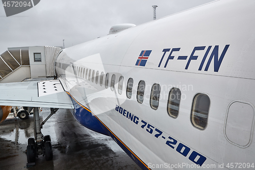 Image of Airliner fuselage closeup