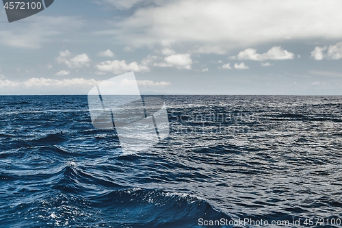 Image of Endless sea view, blue water surface