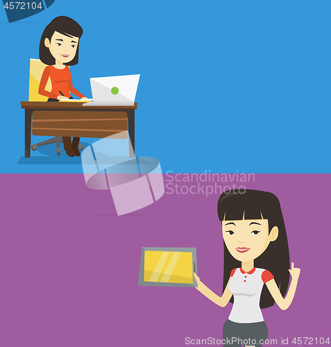 Image of Two educational banners with space for text.