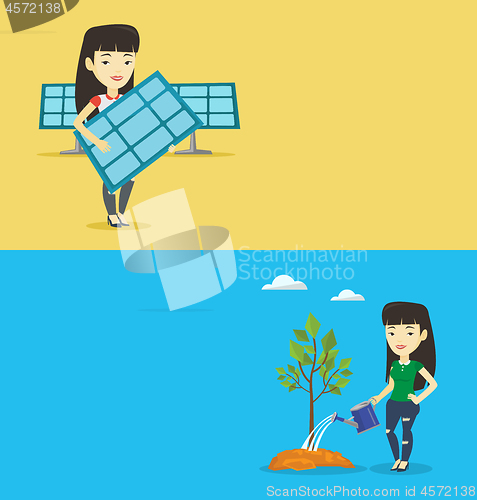 Image of Two ecological banners with space for text.
