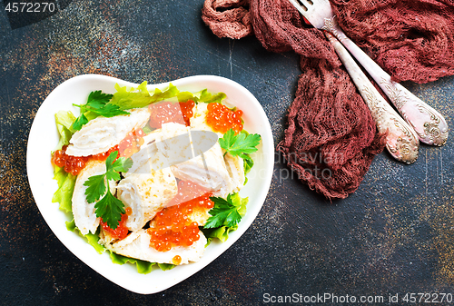 Image of pancakes with salmon caviar