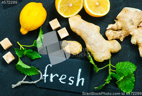 Image of fresh ingredients for tea