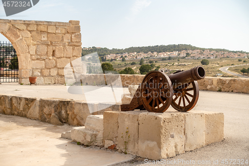 Image of Castle in Spain with gun