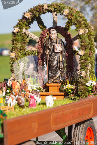 Image of Warngau, Germany, Bavaria 27.10.2019: Rider at the Leonhardifahrt Warngau