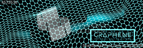 Image of Graphene, a molecular network of hexagons connected together. Chemical network. Carbon, nanomaterials. Vector illustraion