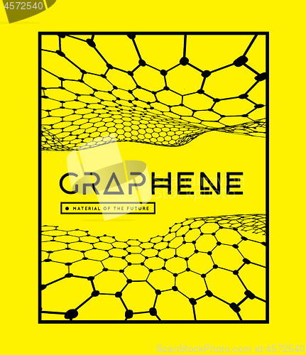 Image of Graphene, a molecular network of hexagons connected together. Chemical network. Carbon, nanomaterials. Vector illustraion