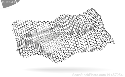 Image of Graphene, a molecular network of hexagons connected together. Chemical network. Carbon, nanomaterials. Vector illustraion