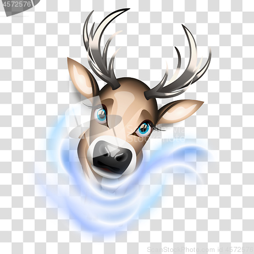 Image of Cute reindeer, vector illustration with transparency