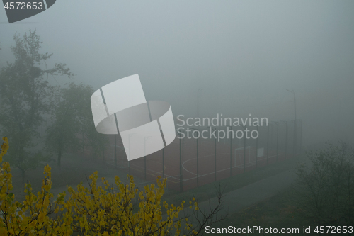 Image of Mist cold autumn morning