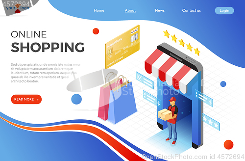 Image of Online Internet Shopping Delivery Isometric Concept