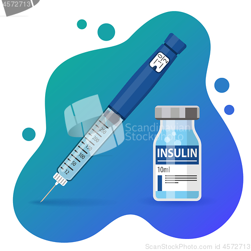 Image of Diabetes Insulin Pen Syringe and Vial