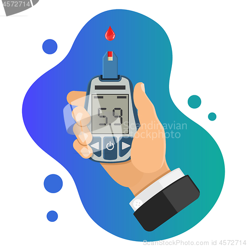 Image of diabetes concept with blood glucose meter