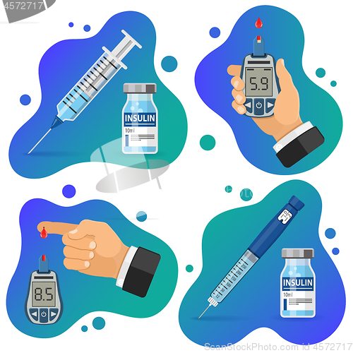 Image of Diabetes Banners with Glucometer Syringe