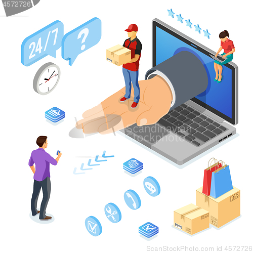 Image of Isometric Internet Shopping Delivery and Logistics