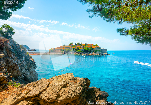 Image of Rocks and Sveti Stefan