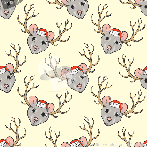 Image of Seamless pattern with rat head