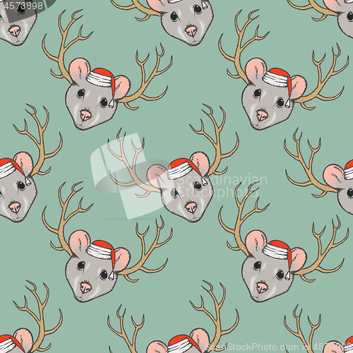 Image of Seamless pattern with rat head