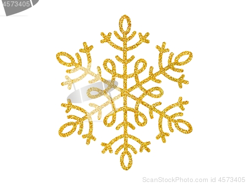 Image of Gold Christmas snowflake on white