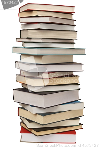 Image of High stack of books