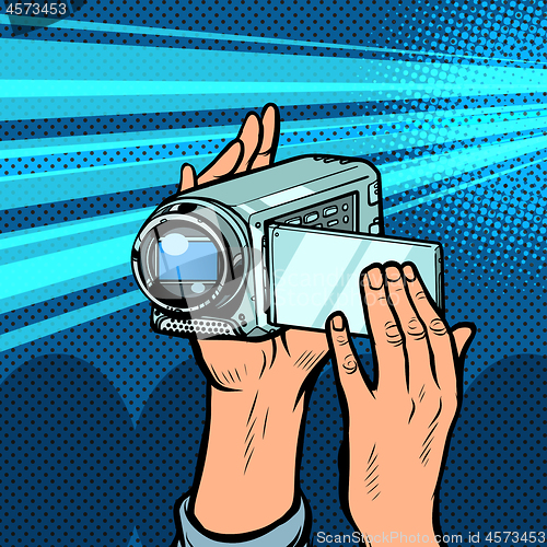 Image of portable hand-held video camera