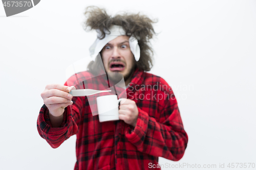 Image of Man with flu and fever