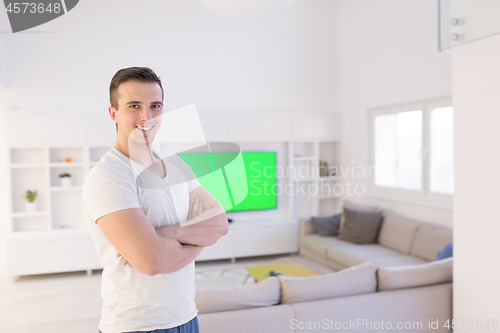 Image of Portrait of a young man at home