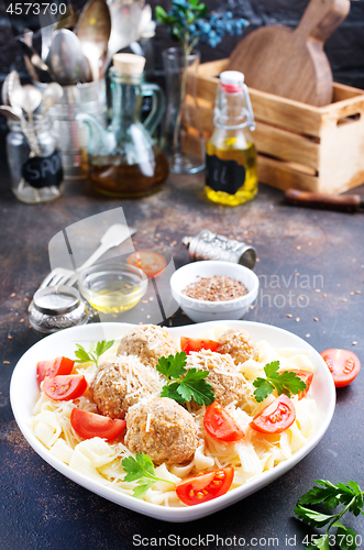 Image of pasta with meatballs