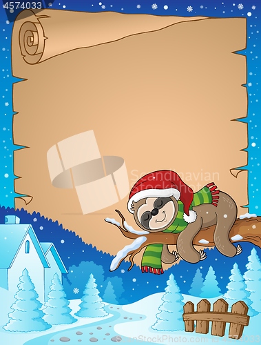 Image of Christmas sloth theme parchment 2