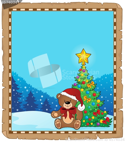 Image of Christmas teddy bear topic parchment 1