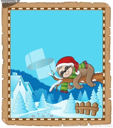 Image of Christmas sloth theme parchment 1