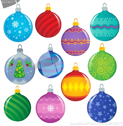 Image of Stylized Christmas ornaments theme set 1