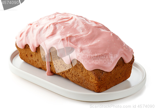 Image of sweet bread covered with raspberry white chocolate