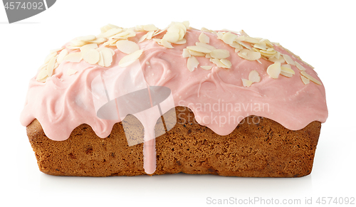 Image of sweet bread decorated with melted raspberry white chocolate