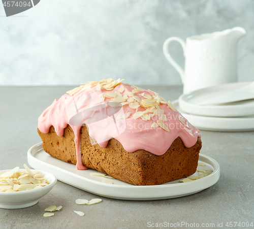 Image of sweet bread with pink chocolate