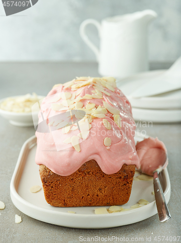 Image of sweet bread decorated with raspberry white chocolate