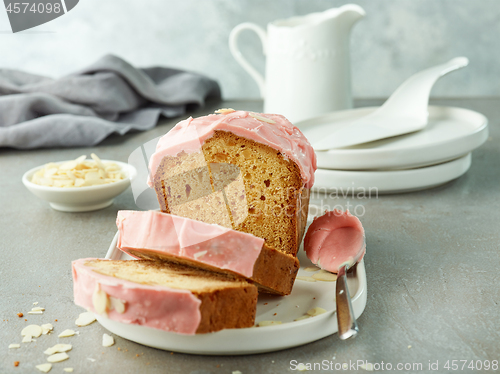 Image of sweet bread decorated with raspberry white chocolate