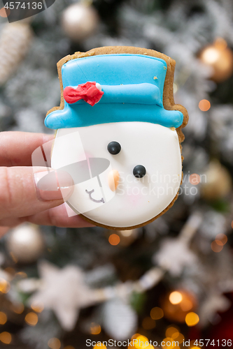 Image of Snowman gingerbread cookie