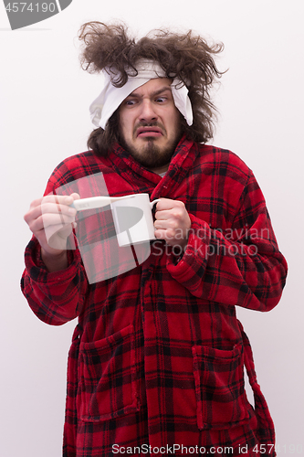 Image of Man with flu and fever