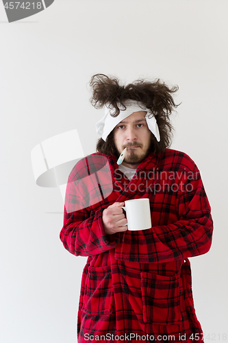 Image of Man with flu and fever