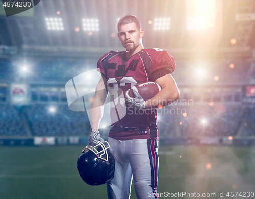 Image of portrait of confident American football players