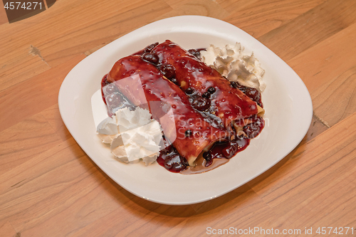 Image of Two Pancakes Cherries